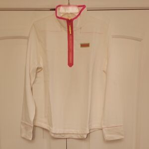 Vineyard Vines Cream Top with Red and Green Accent